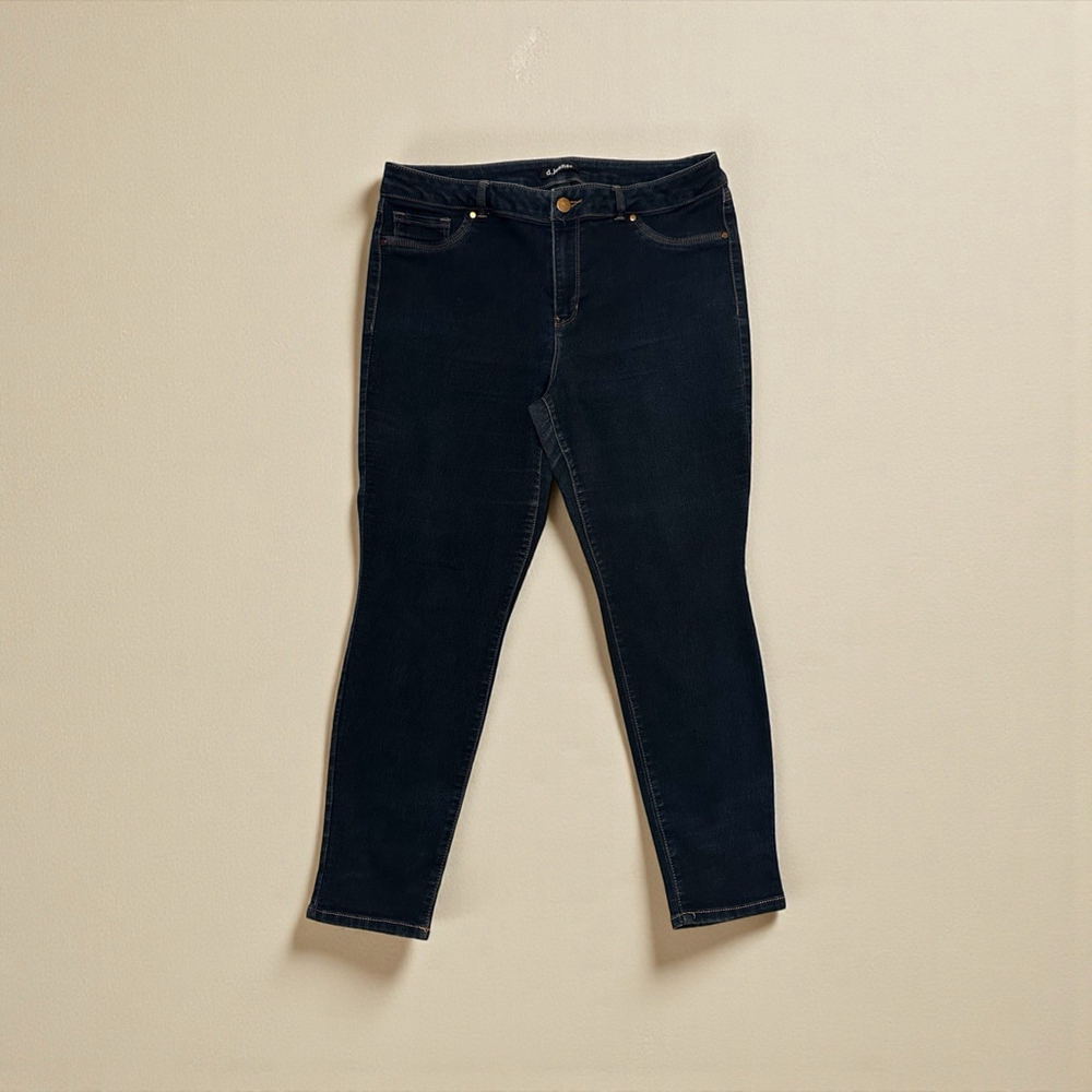 D Jeans Denim Cropped Jeans Womens 20W High-Rise Distressed City Preppy Cowgirl